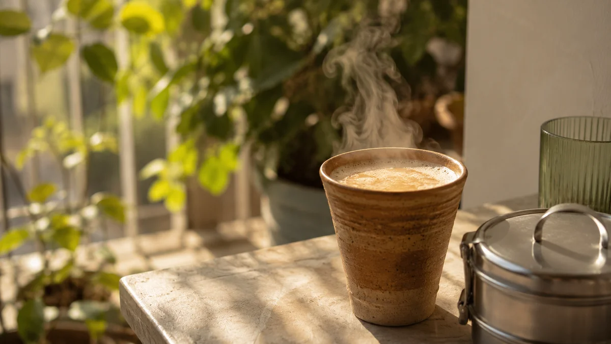 Cup of Indian chai representing caffeine questions for semaglutide patients