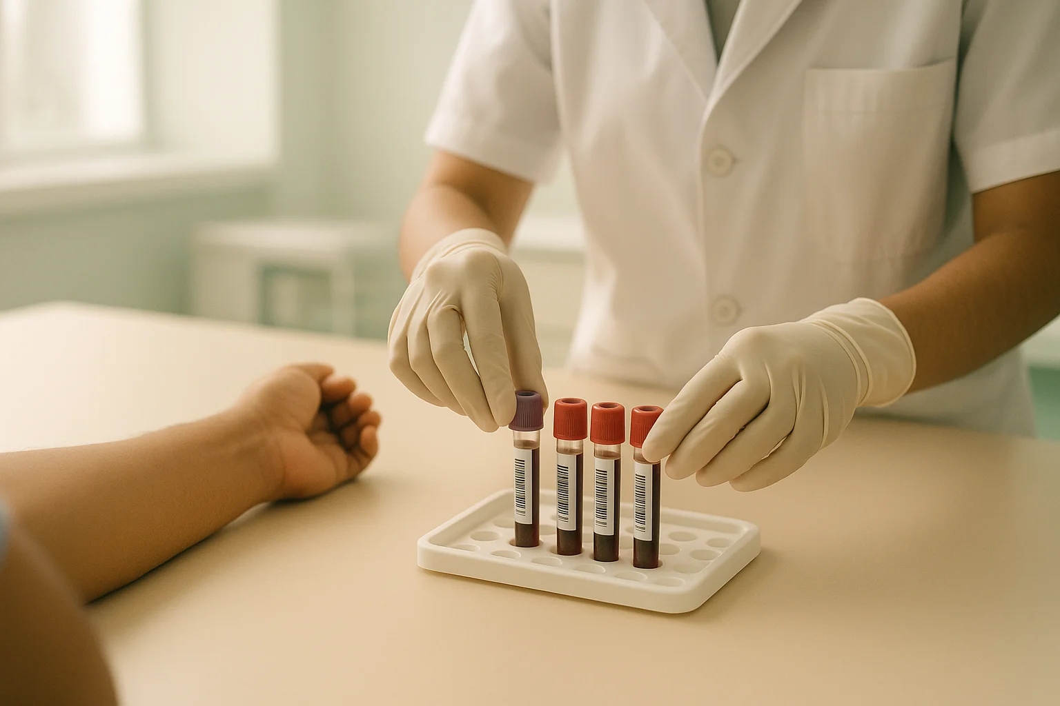 Blood test vials and lab report used to screen patients before starting semaglutide in India