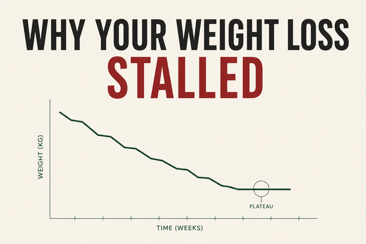 Weighing scale showing a weight-loss plateau on semaglutide